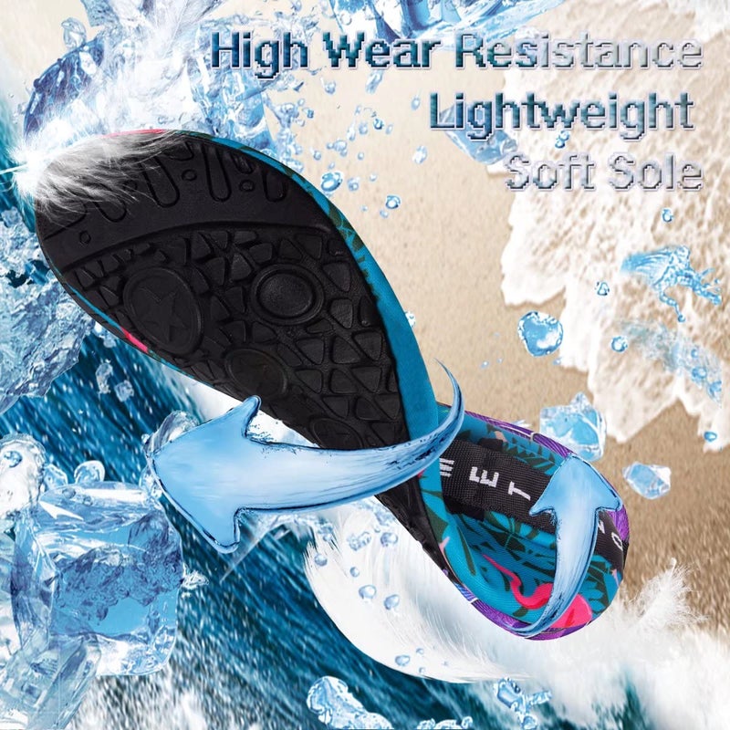 YALOX Water Shoes Women's Men's Outdoor Beach Swimming Aqua Socks Quick-Dry Barefoot Shoes Surfing Yoga Pool Exercise(Bird/BL,40/41EU), 9-10 Women/7.5-8.5 Men - Image 4